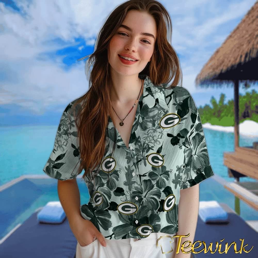 Green Bay Packers Hawaiian Shirt – Hibiscus Arrangement image 4 Green Bay Packers Hawaiian Shirt – Hibiscus Arrangement image 4