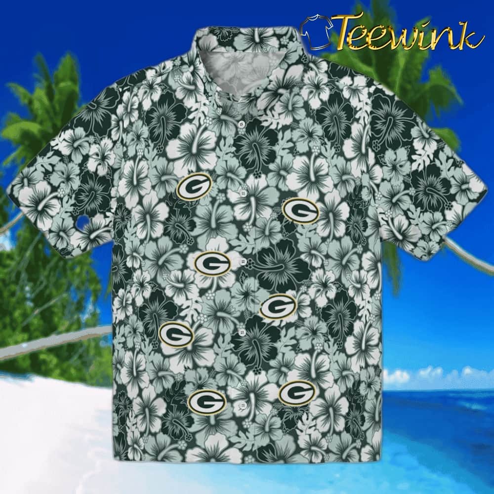 Green Bay Packers Hawaiian Shirt – Hibiscus Blooms