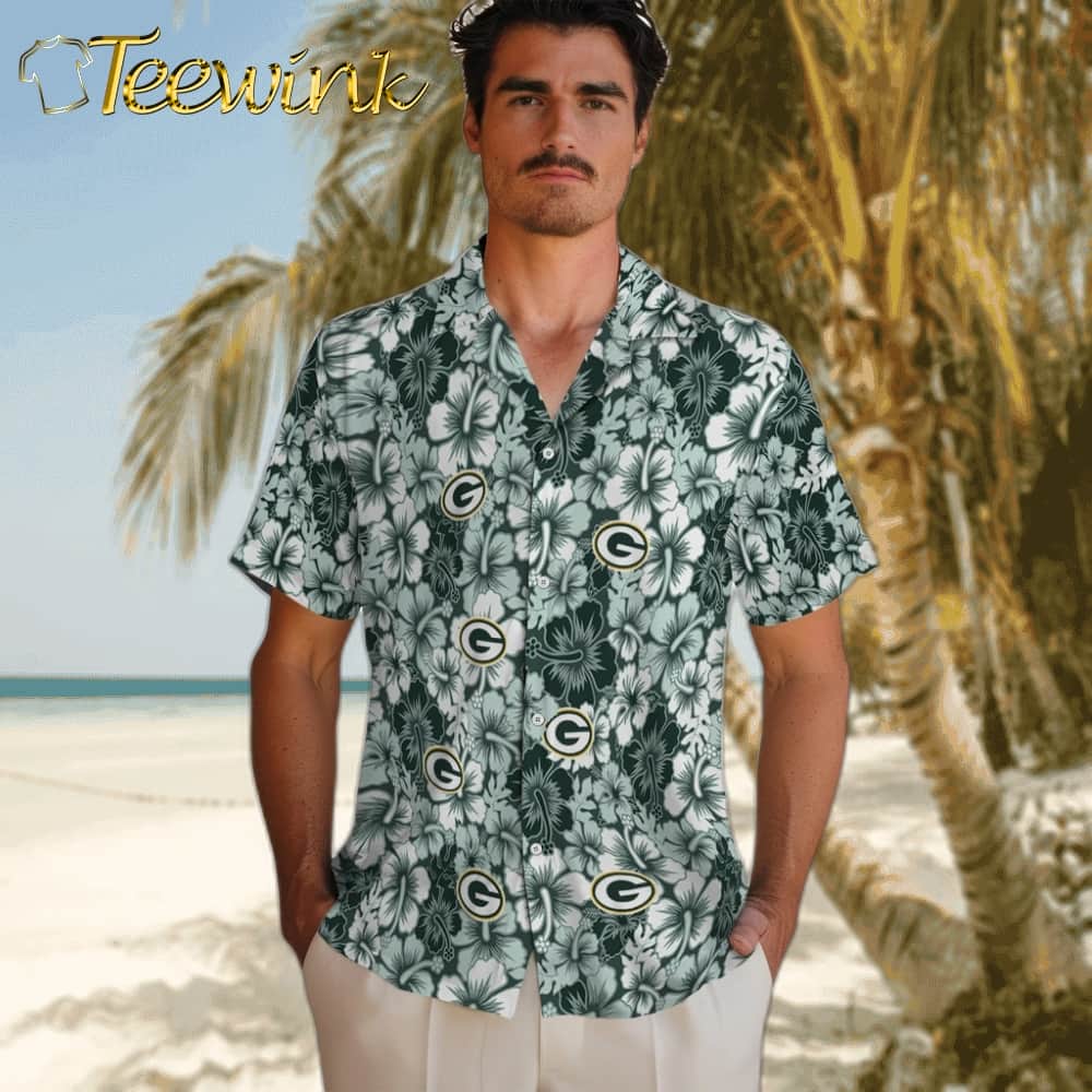 Green Bay Packers Hawaiian Shirt – Hibiscus Blooms image 2 Green Bay Packers Hawaiian Shirt – Hibiscus Blooms image 2