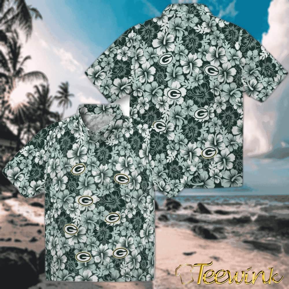 Green Bay Packers Hawaiian Shirt – Hibiscus Blooms image 3 Green Bay Packers Hawaiian Shirt – Hibiscus Blooms image 3