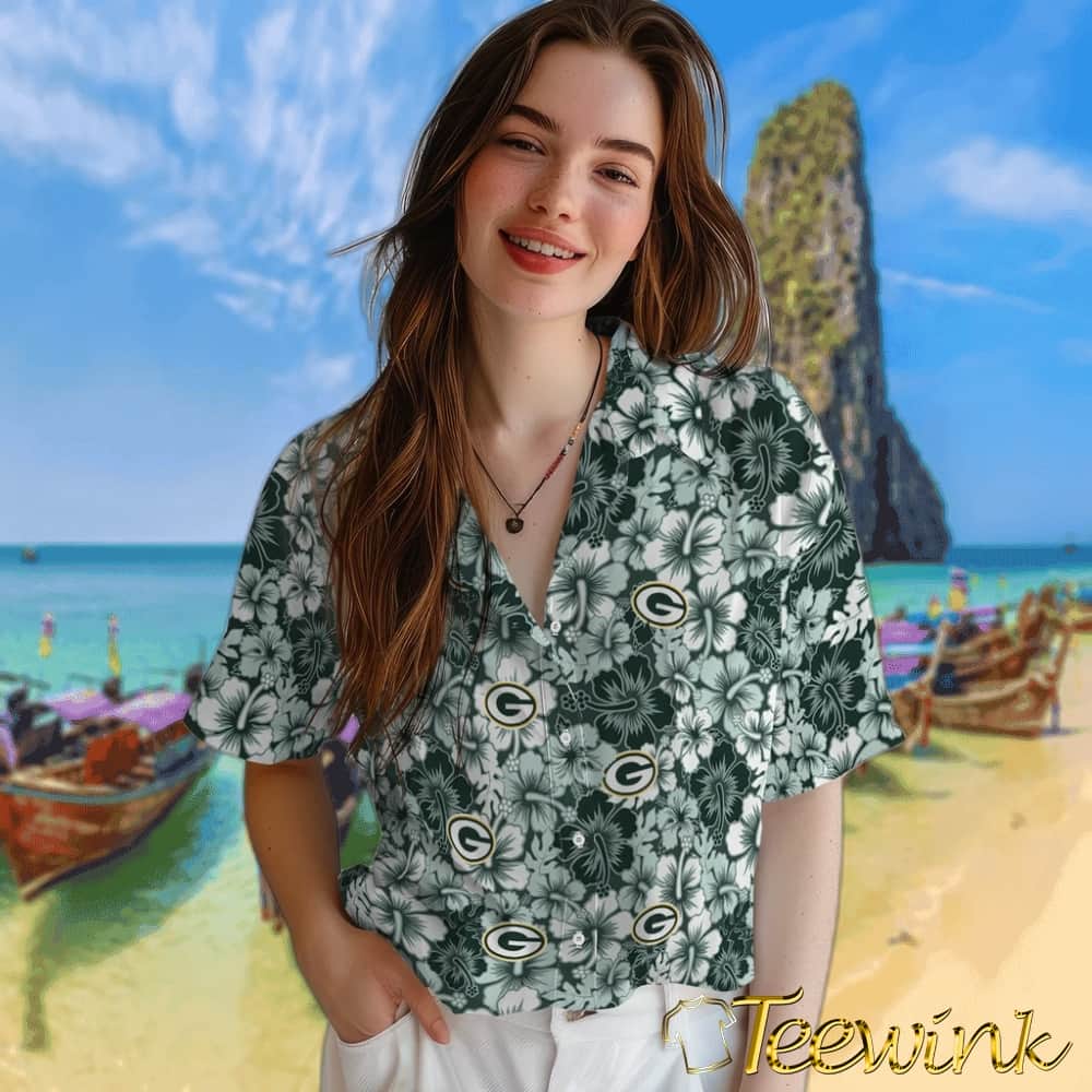 Green Bay Packers Hawaiian Shirt – Hibiscus Blooms image 4 Green Bay Packers Hawaiian Shirt – Hibiscus Blooms image 4