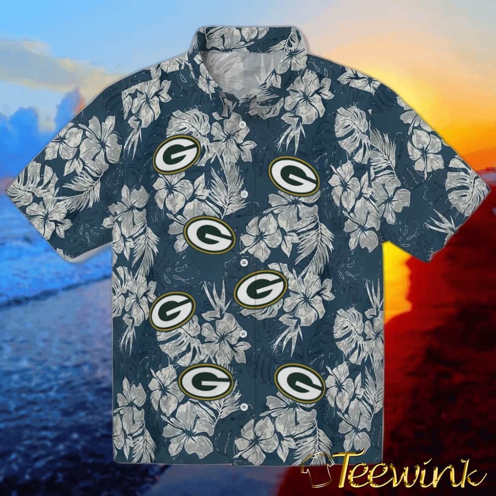 Green Bay Packers Hawaiian Shirt – Hibiscus Flowers