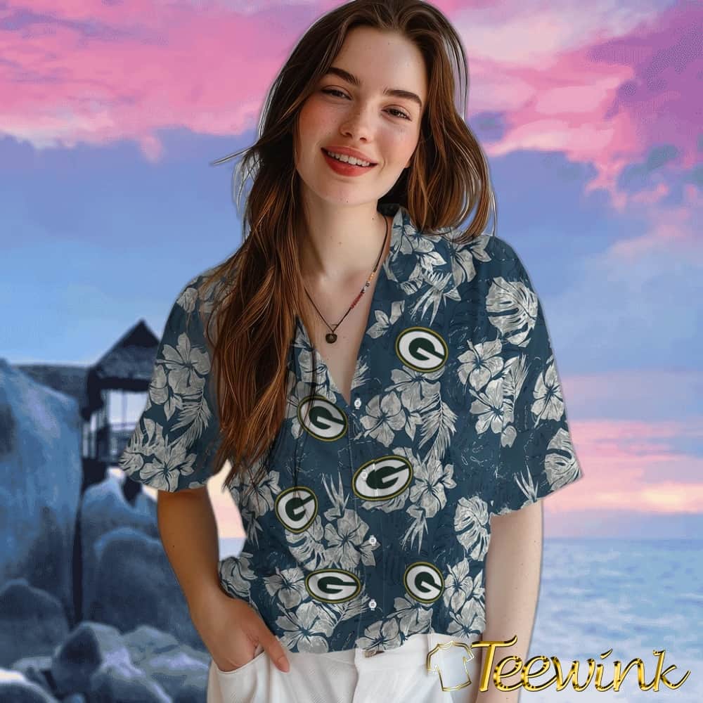 Green Bay Packers Hawaiian Shirt – Hibiscus Flowers image 4 Green Bay Packers Hawaiian Shirt – Hibiscus Flowers image 4