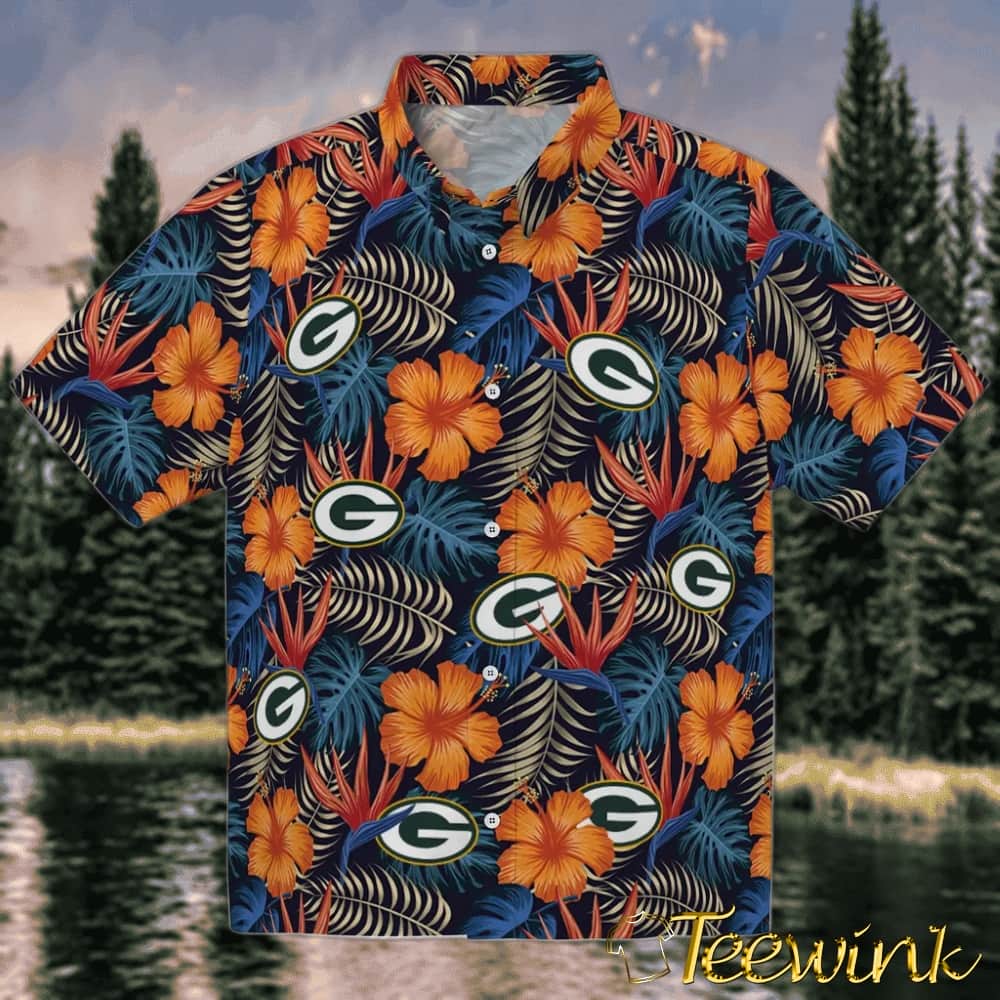 Green Bay Packers Hawaiian Shirt – Hibiscus Foliage
