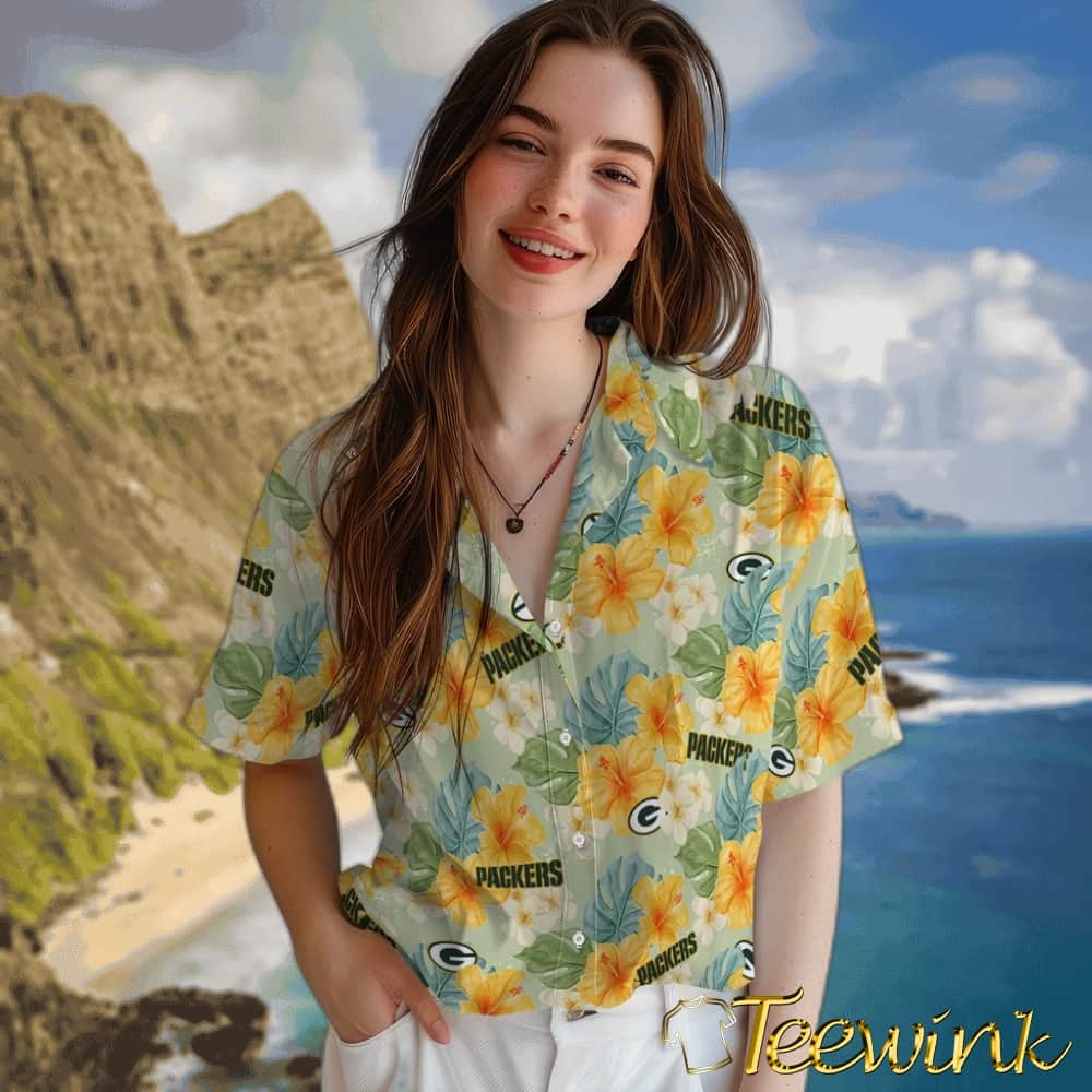 Green Bay Packers Hawaiian Shirt – Hibiscus Mood image 4 Green Bay Packers Hawaiian Shirt – Hibiscus Mood image 4