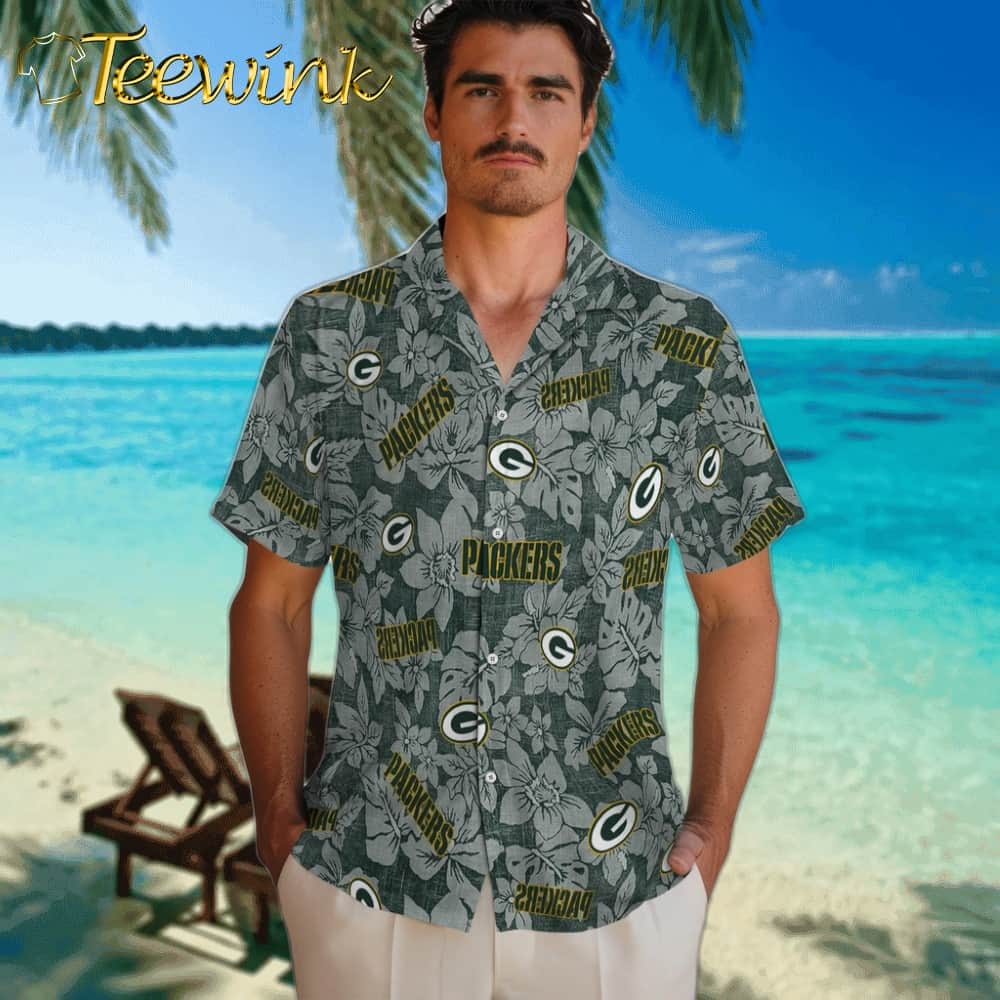 Green Bay Packers Hawaiian Shirt – Hibiscus Oasis image 2 Green Bay Packers Hawaiian Shirt – Hibiscus Oasis image 2