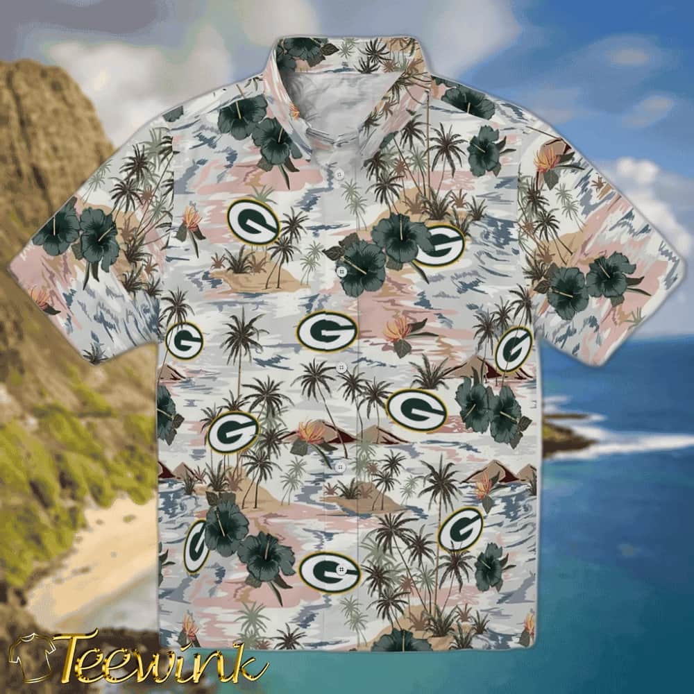 Green Bay Packers Hawaiian Shirt – Hibiscus Seaside