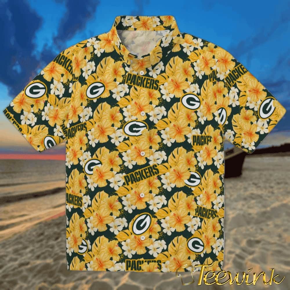 Green Bay Packers Hawaiian Shirt – Hibiscus Tropics
