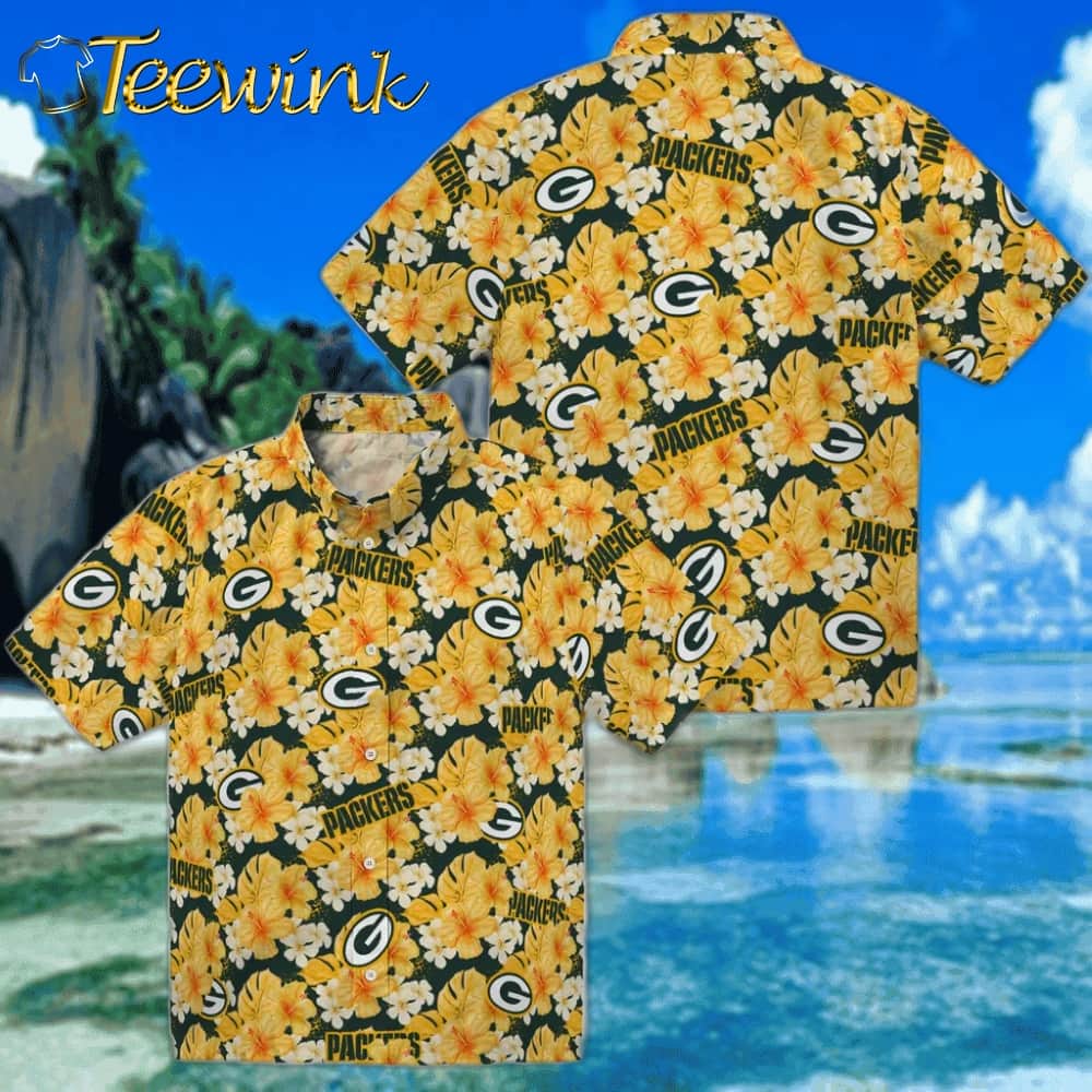 Green Bay Packers Hawaiian Shirt – Hibiscus Tropics image 3 Green Bay Packers Hawaiian Shirt – Hibiscus Tropics image 3