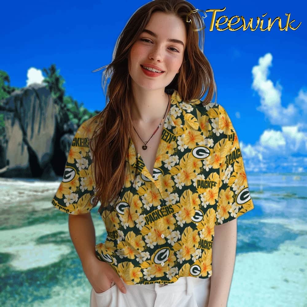 Green Bay Packers Hawaiian Shirt – Hibiscus Tropics image 4 Green Bay Packers Hawaiian Shirt – Hibiscus Tropics image 4