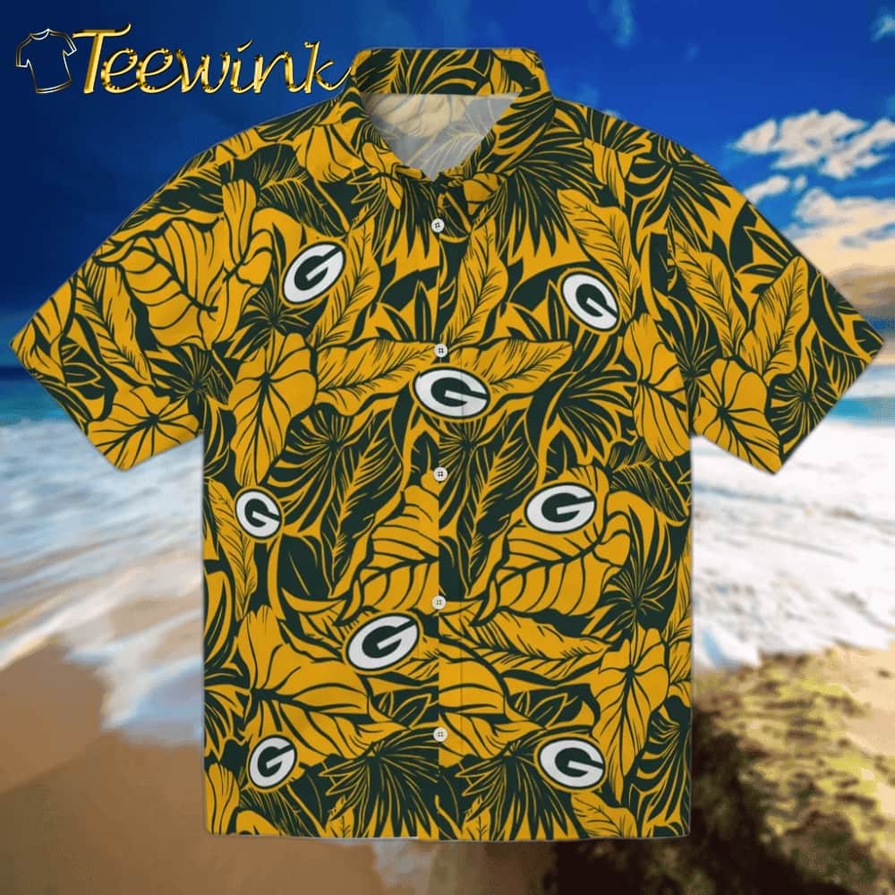 Green Bay Packers Hawaiian Shirt – Leaf Outline