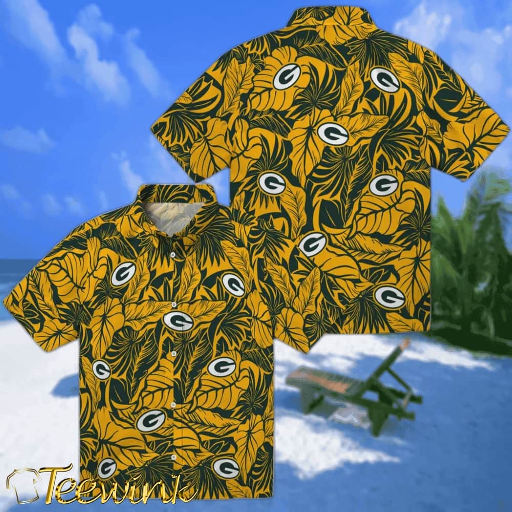 Green Bay Packers Hawaiian Shirt – Monstera Layer image 3 Green Bay Packers Hawaiian Shirt – Monstera Layer image 3