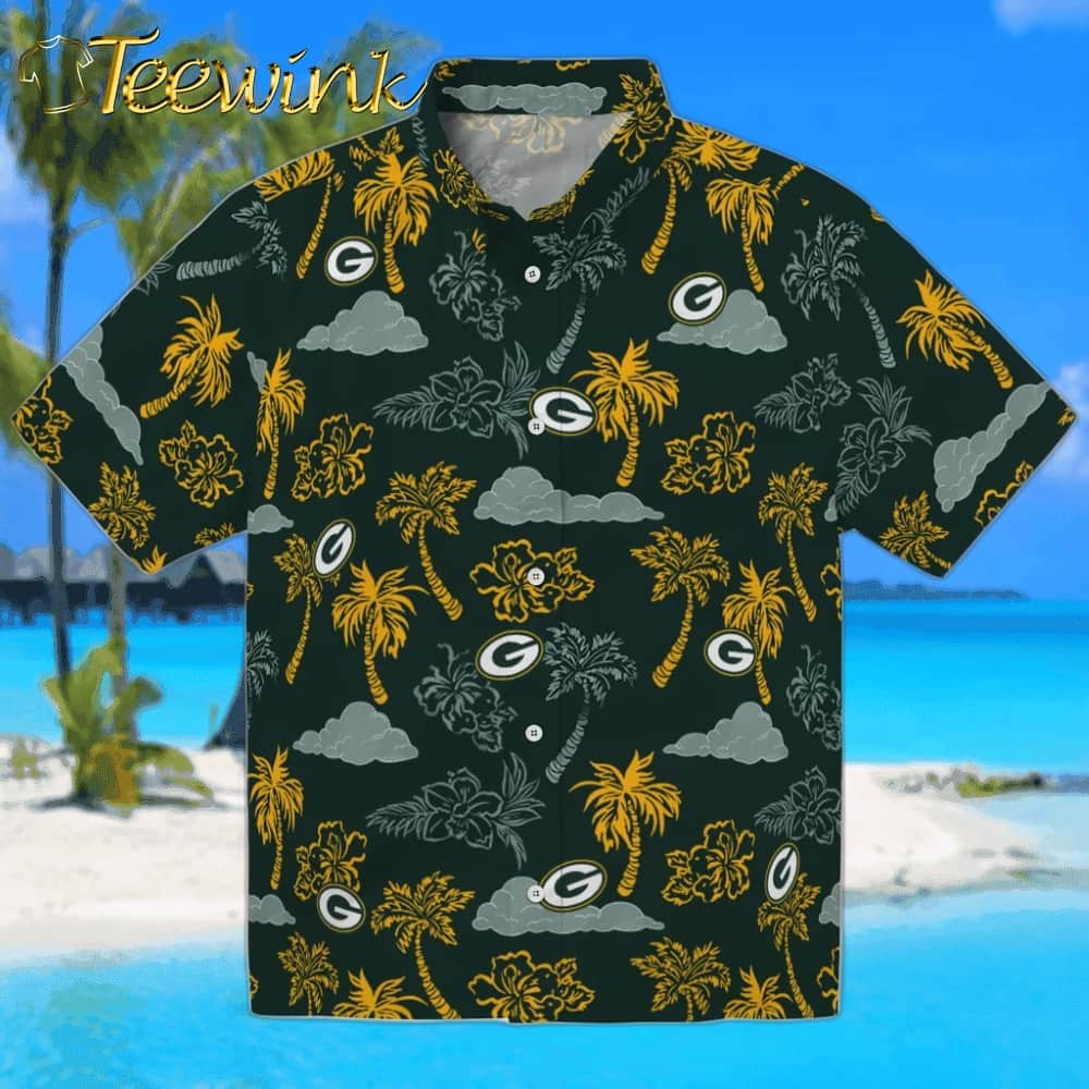 Green Bay Packers Hawaiian Shirt – Monstera Layer Green Bay Packers Hawaiian Shirt – Monstera Layer