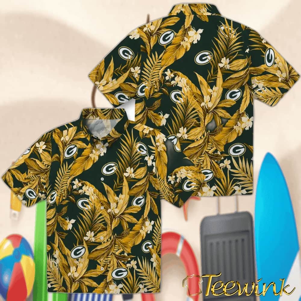 Green Bay Packers Hawaiian Shirt – Palm Leaves image 3 Green Bay Packers Hawaiian Shirt – Palm Leaves image 3