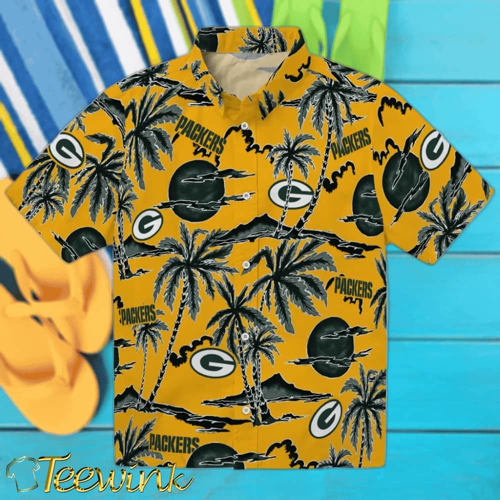 Green Bay Packers Hawaiian Shirt – Palm Leaves Green Bay Packers Hawaiian Shirt – Palm Leaves
