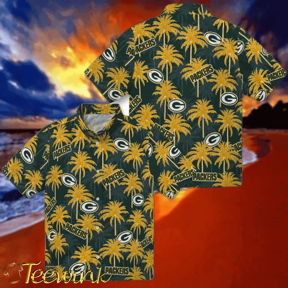 Green Bay Packers Hawaiian Shirt – Palm Tree Motif image 3 Green Bay Packers Hawaiian Shirt – Palm Tree Motif image 3