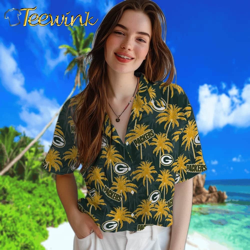 Green Bay Packers Hawaiian Shirt – Palm Tree Motif image 4 Green Bay Packers Hawaiian Shirt – Palm Tree Motif image 4