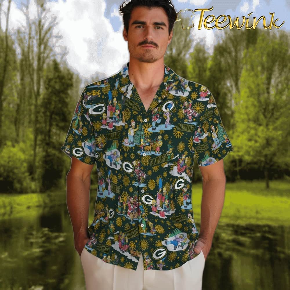 Green Bay Packers Hawaiian Shirt – Simpsons Christmas image 2 Green Bay Packers Hawaiian Shirt – Simpsons Christmas image 2