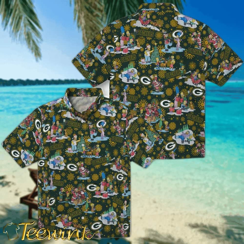 Green Bay Packers Hawaiian Shirt – Simpsons Christmas image 3 Green Bay Packers Hawaiian Shirt – Simpsons Christmas image 3