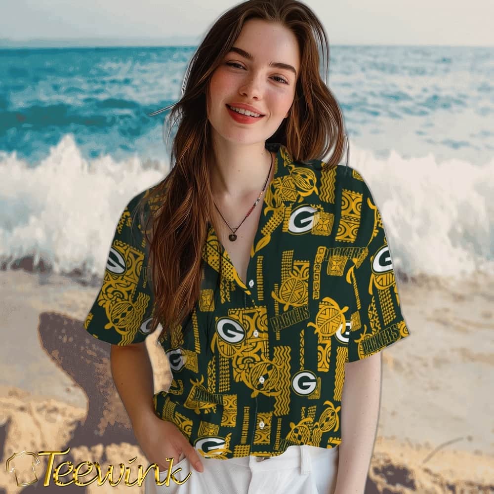 Green Bay Packers Hawaiian Shirt – Turtle Lines image 4 Green Bay Packers Hawaiian Shirt – Turtle Lines image 4