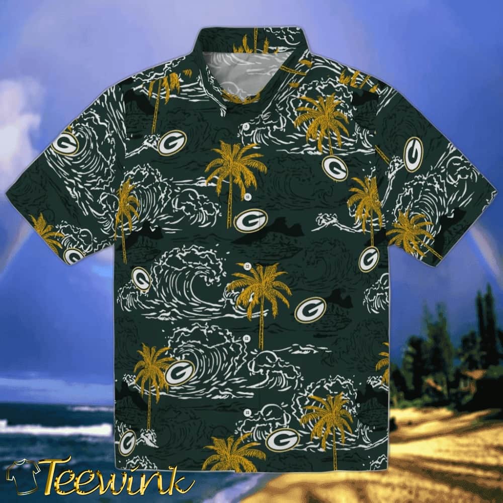Green Bay Packers Hawaiian Shirt – Vintage Palm Tree