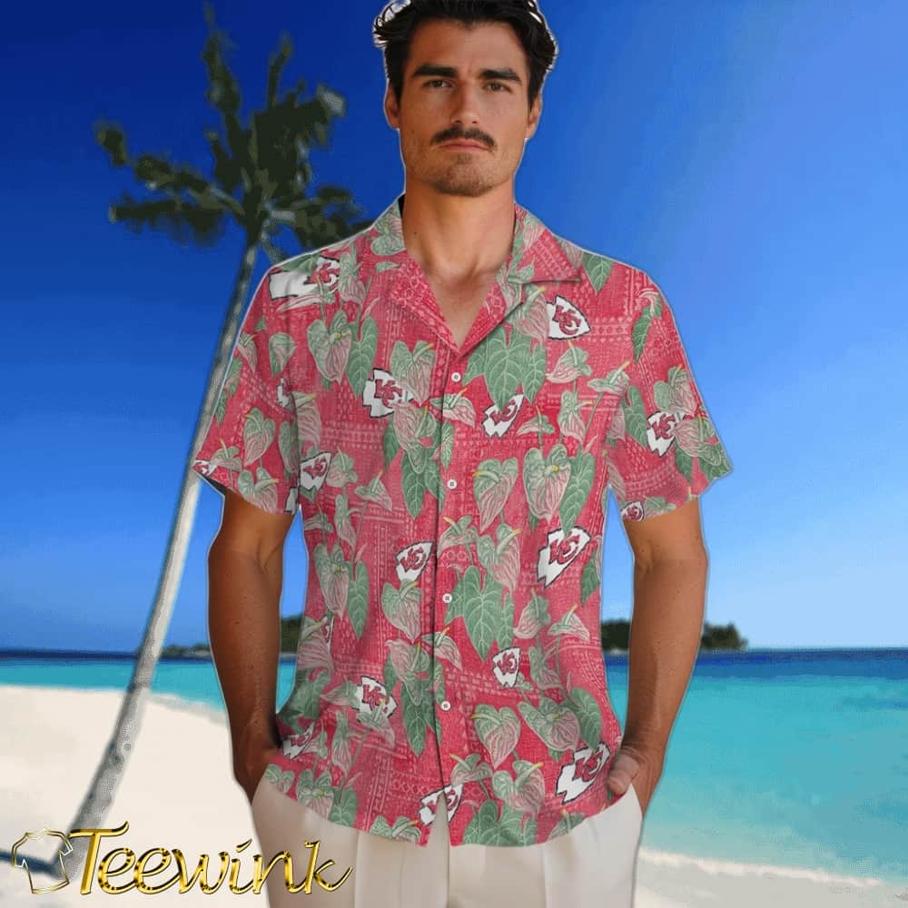 Kansas City Chiefs Hawaiian Shirt – Anthurium Overlay image 2 Kansas City Chiefs Hawaiian Shirt – Anthurium Overlay image 2