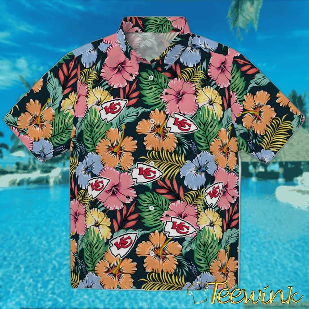 Kansas City Chiefs Hawaiian Shirt – Brilliant Hibiscus Garden