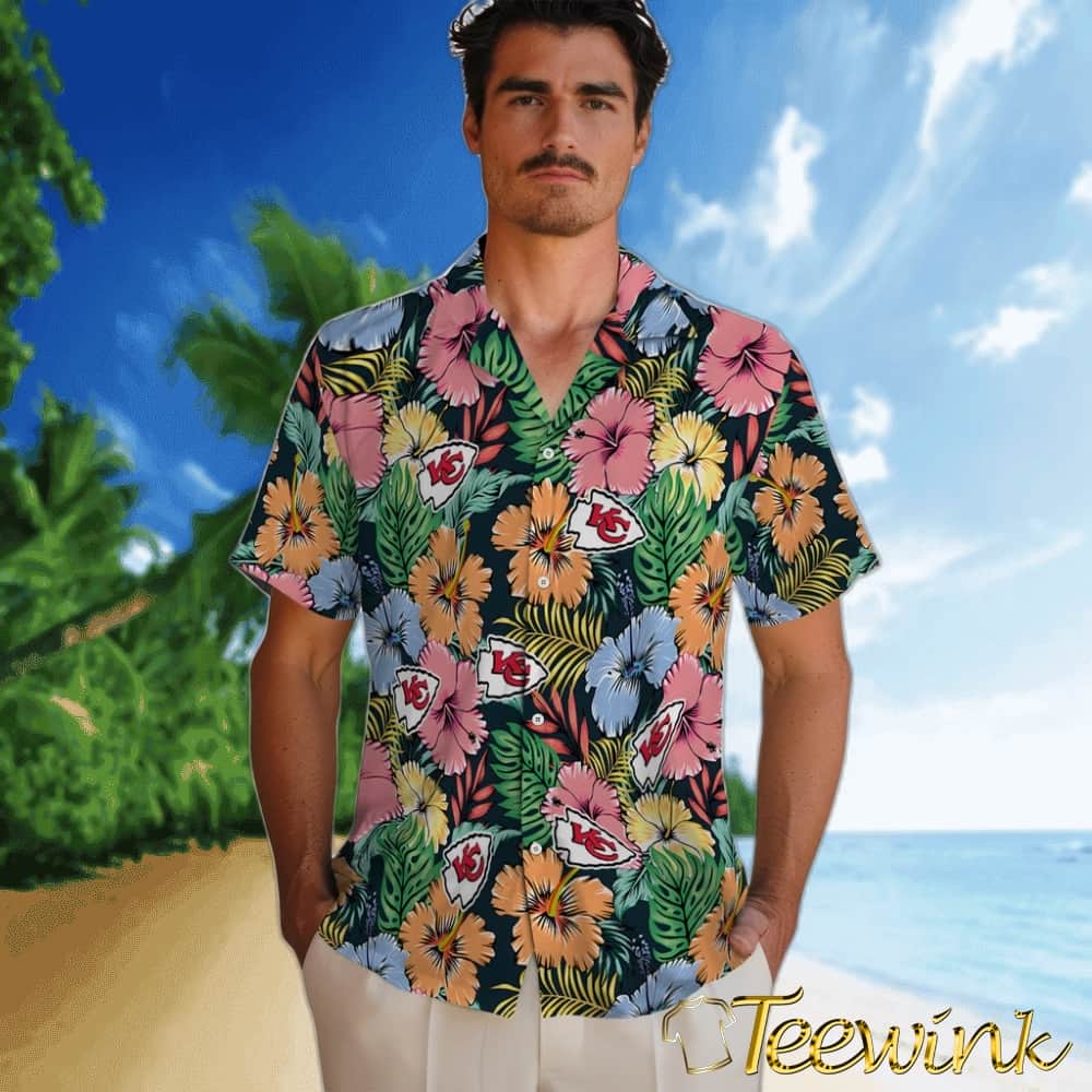 Kansas City Chiefs Hawaiian Shirt – Brilliant Hibiscus Garden image 2 Kansas City Chiefs Hawaiian Shirt – Brilliant Hibiscus Garden image 2