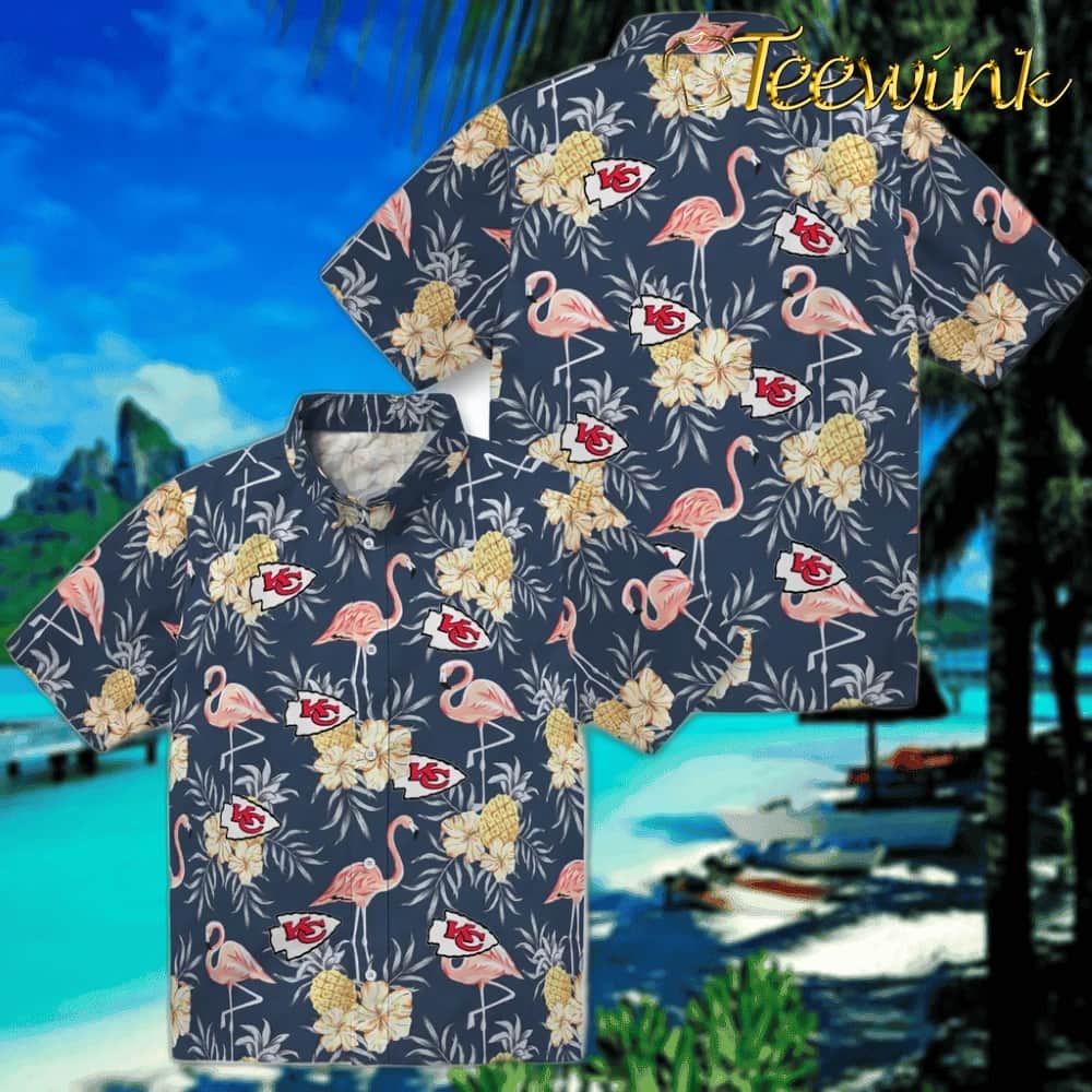 Kansas City Chiefs Hawaiian Shirt – Flamingo Hibiscus image 3 Kansas City Chiefs Hawaiian Shirt – Flamingo Hibiscus image 3