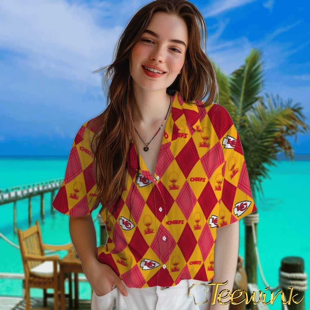 Kansas City Chiefs Hawaiian Shirt – Golfing Plaid image 4 Kansas City Chiefs Hawaiian Shirt – Golfing Plaid image 4
