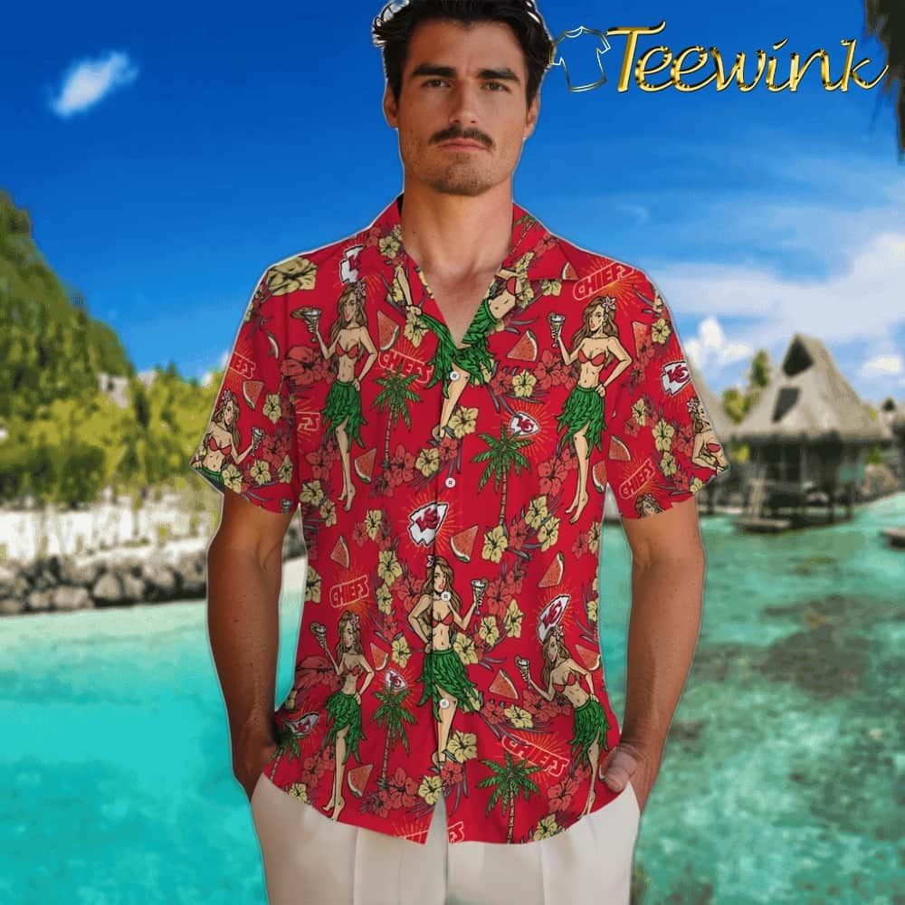 Kansas City Chiefs Hawaiian Shirt – Hawaiian Girls Design image 2 Kansas City Chiefs Hawaiian Shirt – Hawaiian Girls Design image 2
