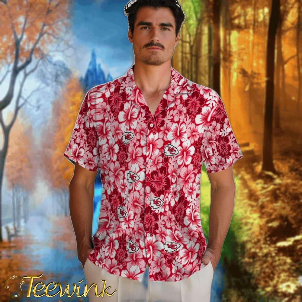 Kansas City Chiefs Hawaiian Shirt – Hibiscus Blooms image 2 Kansas City Chiefs Hawaiian Shirt – Hibiscus Blooms image 2