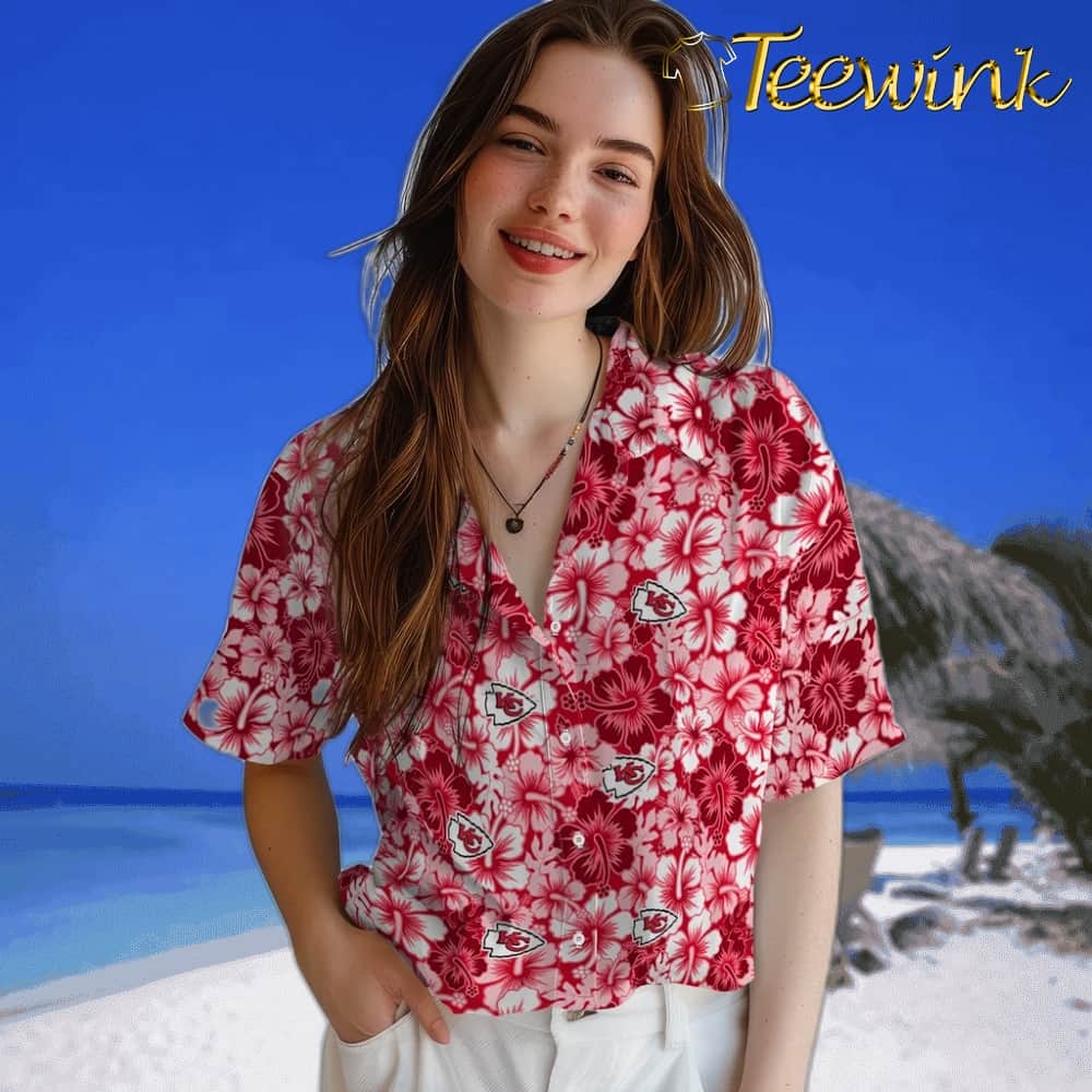 Kansas City Chiefs Hawaiian Shirt – Hibiscus Blooms image 4 Kansas City Chiefs Hawaiian Shirt – Hibiscus Blooms image 4