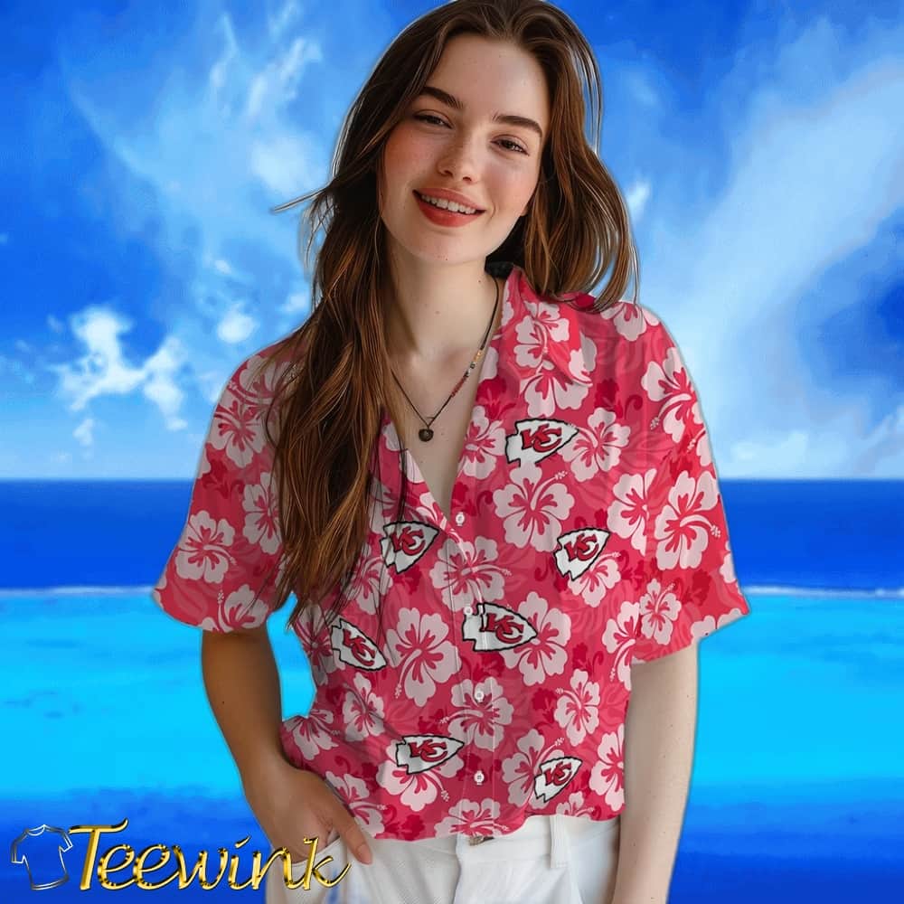 Kansas City Chiefs Hawaiian Shirt – Hibiscus Cluster image 4 Kansas City Chiefs Hawaiian Shirt – Hibiscus Cluster image 4