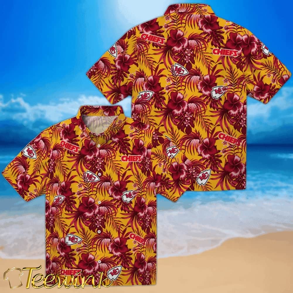 Kansas City Chiefs Hawaiian Shirt – Hibiscus Exotic image 3 Kansas City Chiefs Hawaiian Shirt – Hibiscus Exotic image 3