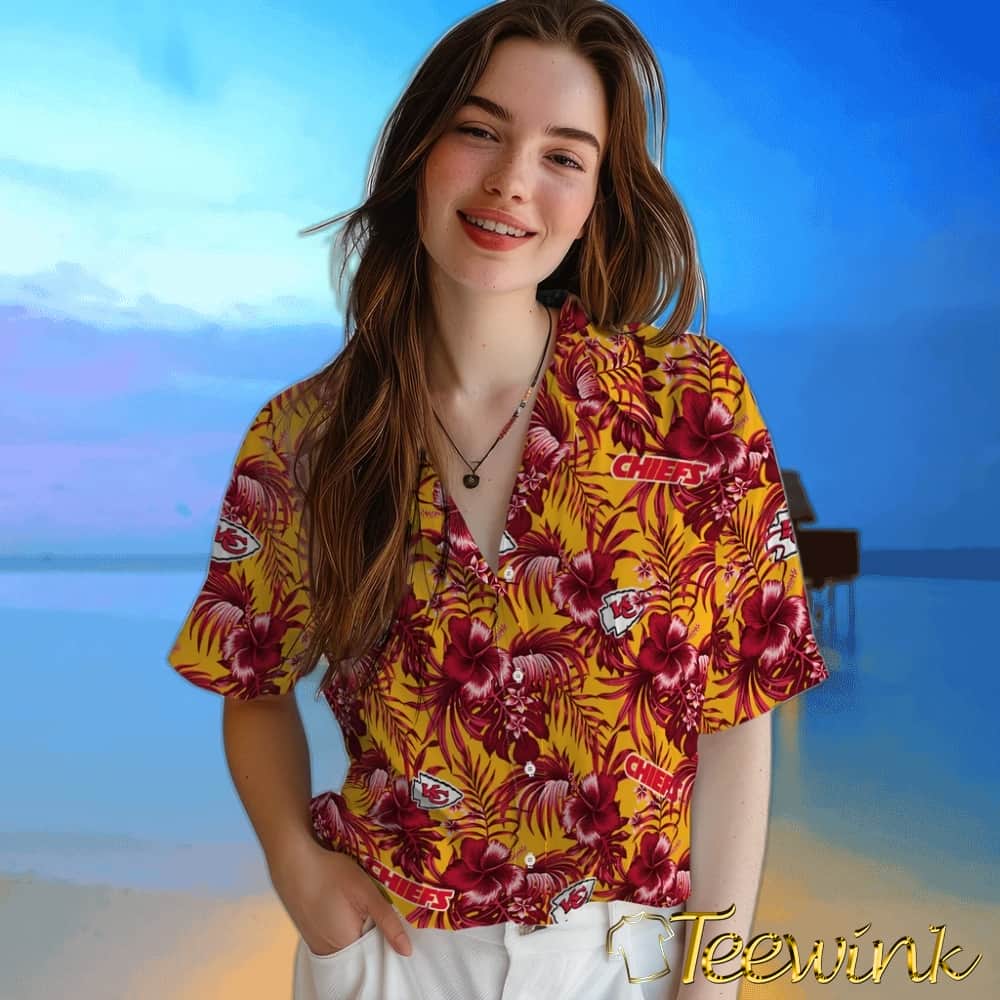 Kansas City Chiefs Hawaiian Shirt – Hibiscus Exotic image 4 Kansas City Chiefs Hawaiian Shirt – Hibiscus Exotic image 4