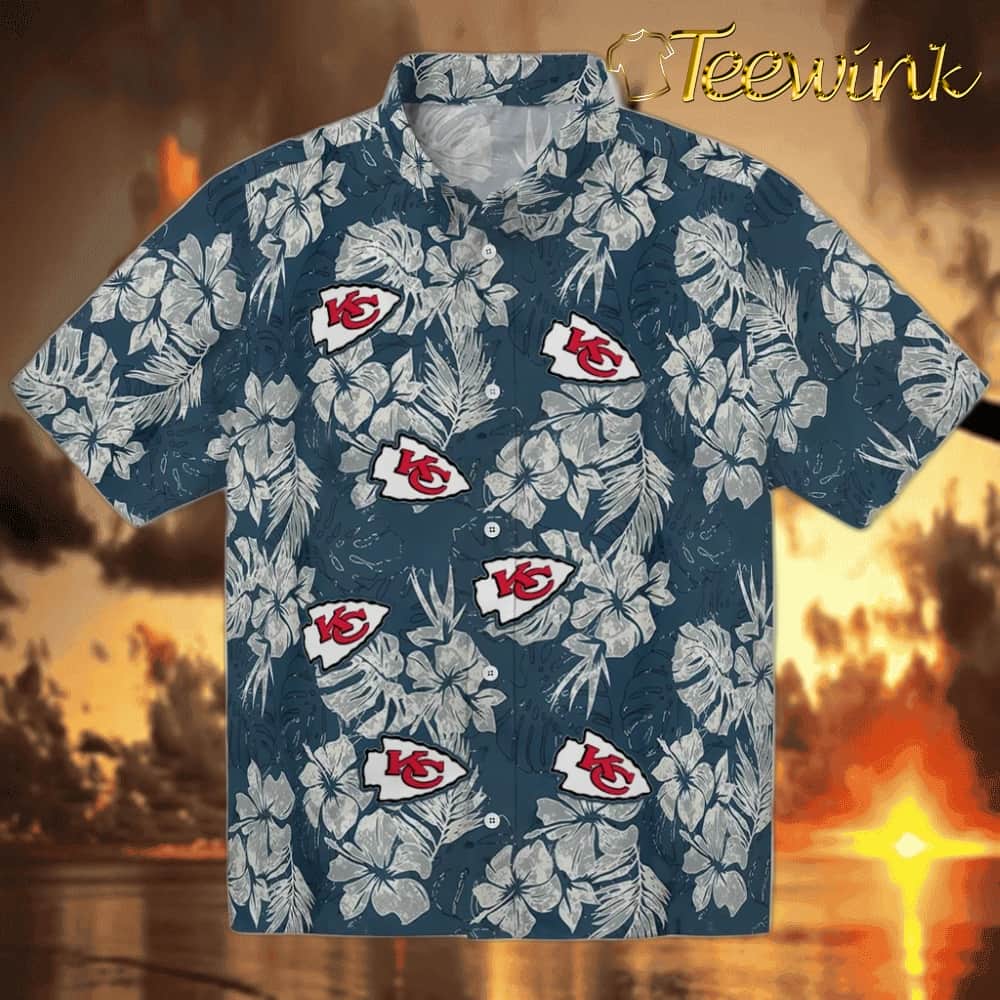 Kansas City Chiefs Hawaiian Shirt – Hibiscus Flower Design