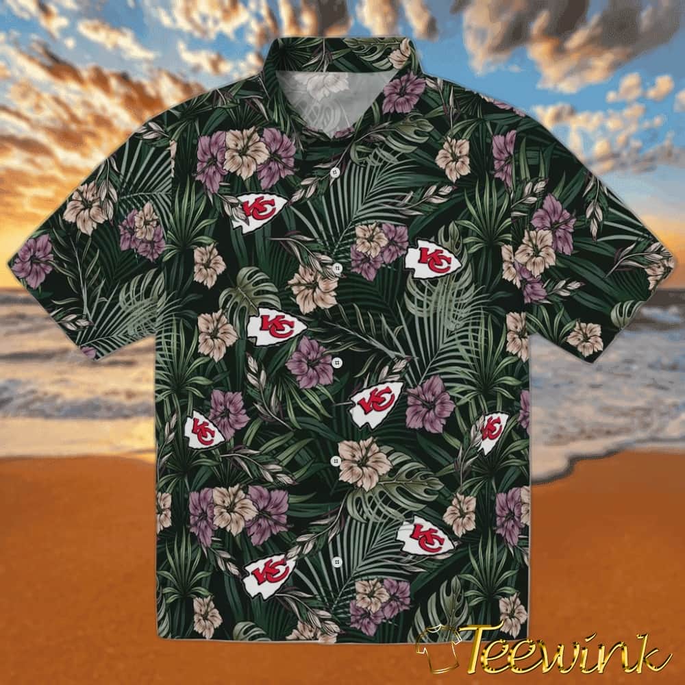 Kansas City Chiefs Hawaiian Shirt – Hibiscus Leaves Pattern