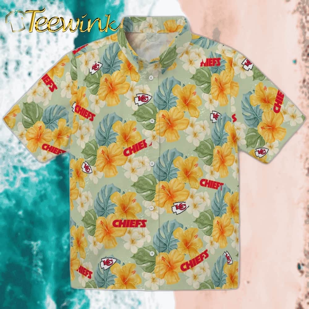 Kansas City Chiefs Hawaiian Shirt – Hibiscus Motif
