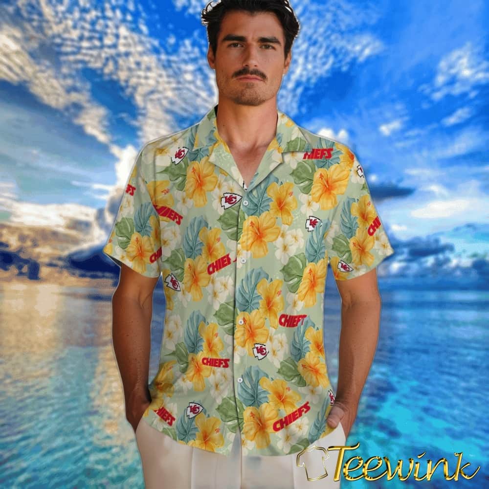 Kansas City Chiefs Hawaiian Shirt – Hibiscus Mood image 2 Kansas City Chiefs Hawaiian Shirt – Hibiscus Mood image 2