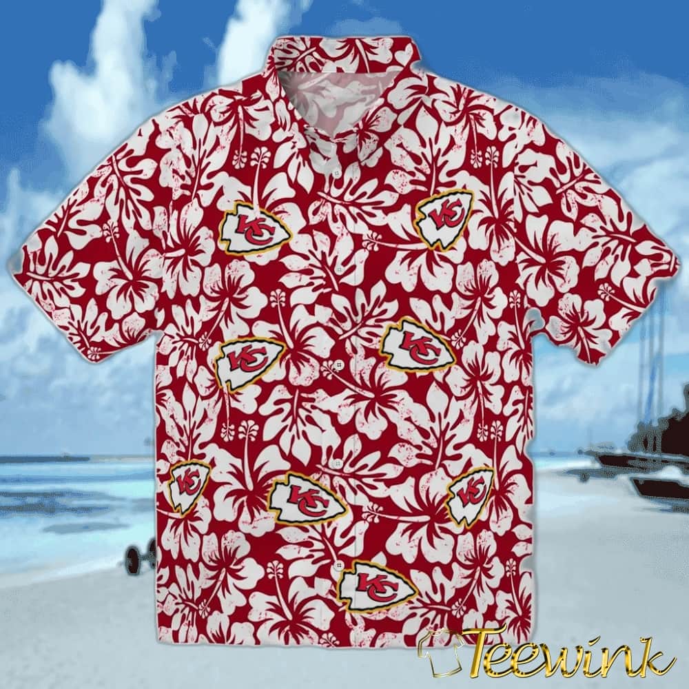 Kansas City Chiefs Hawaiian Shirt – Hibiscus Motif