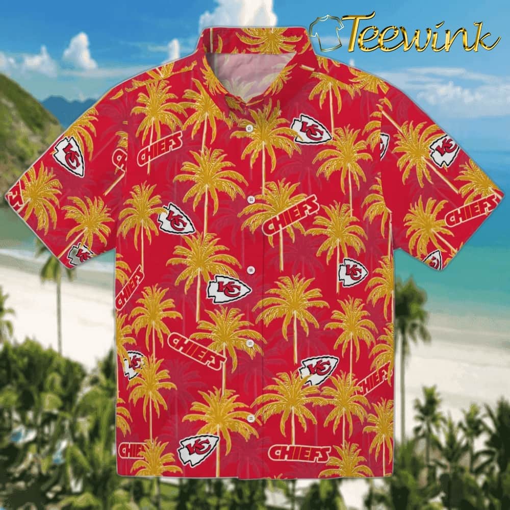Kansas City Chiefs Hawaiian Shirt – Palm Tree Motif