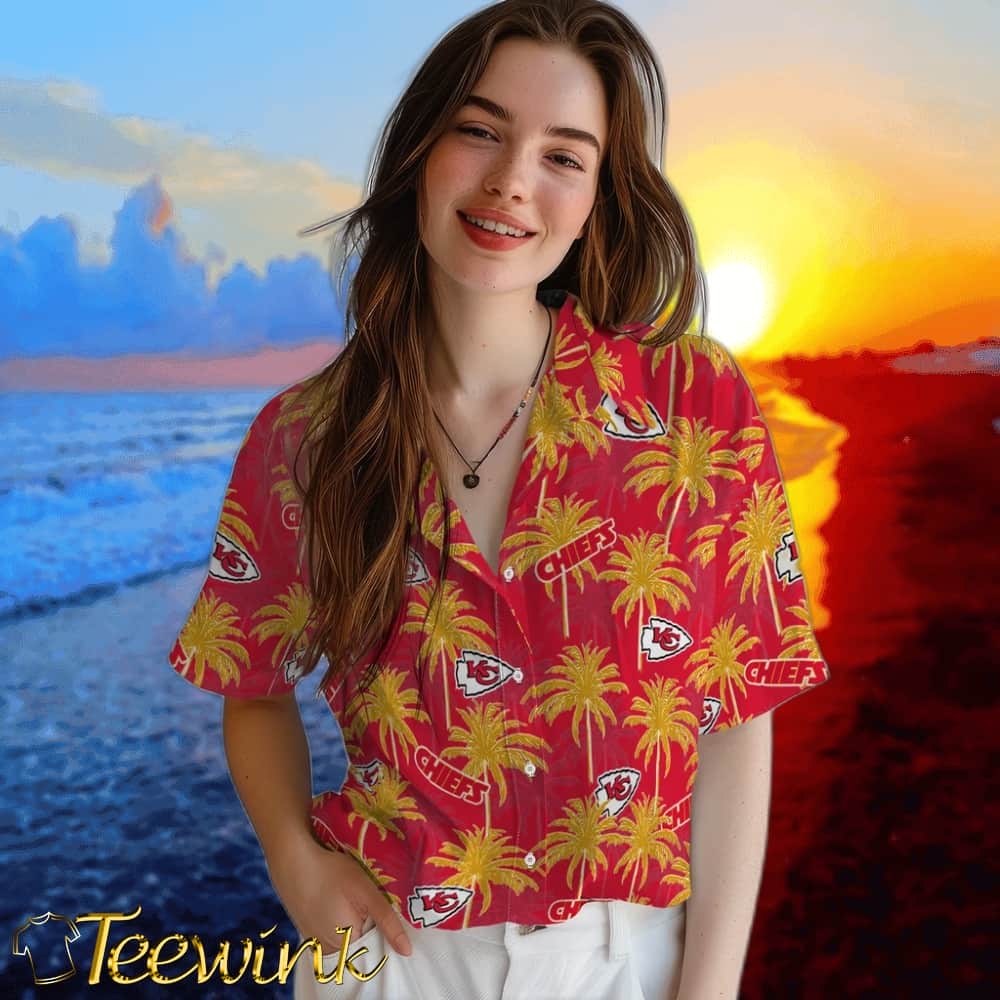 Kansas City Chiefs Hawaiian Shirt – Palm Tree Motif image 4 Kansas City Chiefs Hawaiian Shirt – Palm Tree Motif image 4
