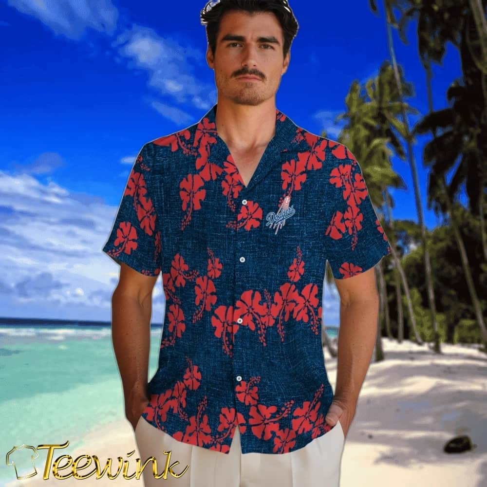 Los Angeles Dodgers Hawaiian Shirt – 50th State Flower image 2 Los Angeles Dodgers Hawaiian Shirt – 50th State Flower image 2