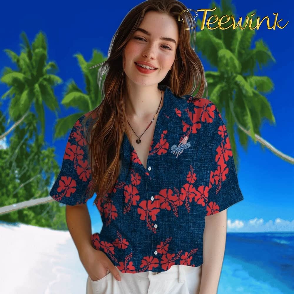 Los Angeles Dodgers Hawaiian Shirt – 50th State Flower image 4 Los Angeles Dodgers Hawaiian Shirt – 50th State Flower image 4