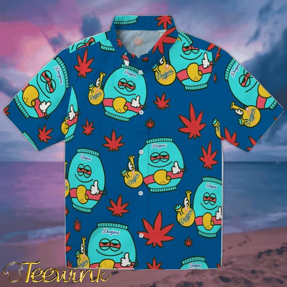 Los Angeles Dodgers Hawaiian Shirt – Flamingo and Hibiscus