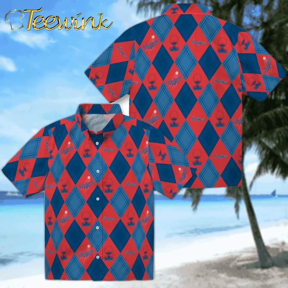 Los Angeles Dodgers Hawaiian Shirt – Golfing Plaid image 3 Los Angeles Dodgers Hawaiian Shirt – Golfing Plaid image 3