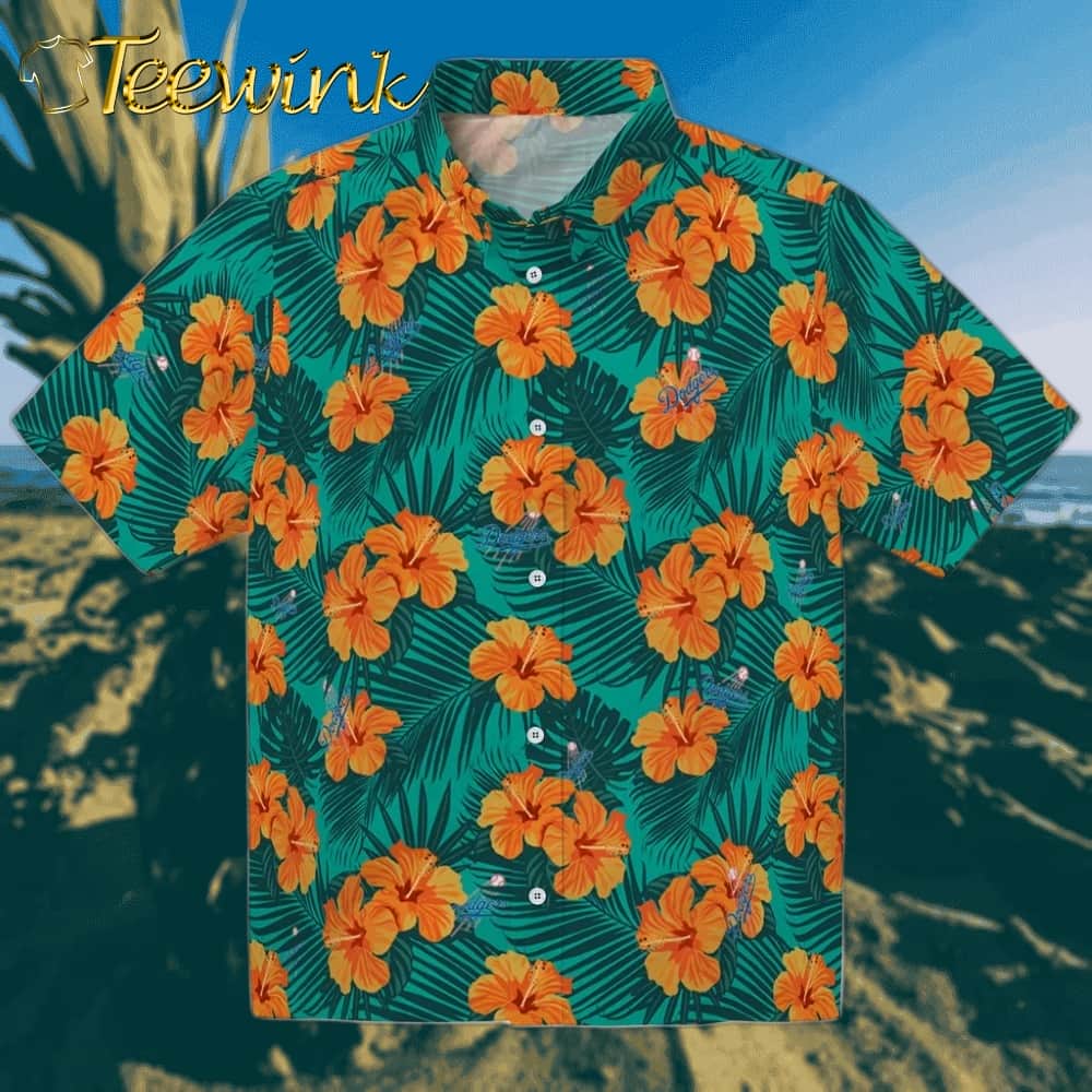 Los Angeles Dodgers Hawaiian Shirt – Hibiscus Arrangement