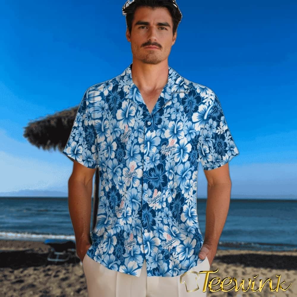 Los Angeles Dodgers Hawaiian Shirt – Hibiscus Blooms image 2 Los Angeles Dodgers Hawaiian Shirt – Hibiscus Blooms image 2
