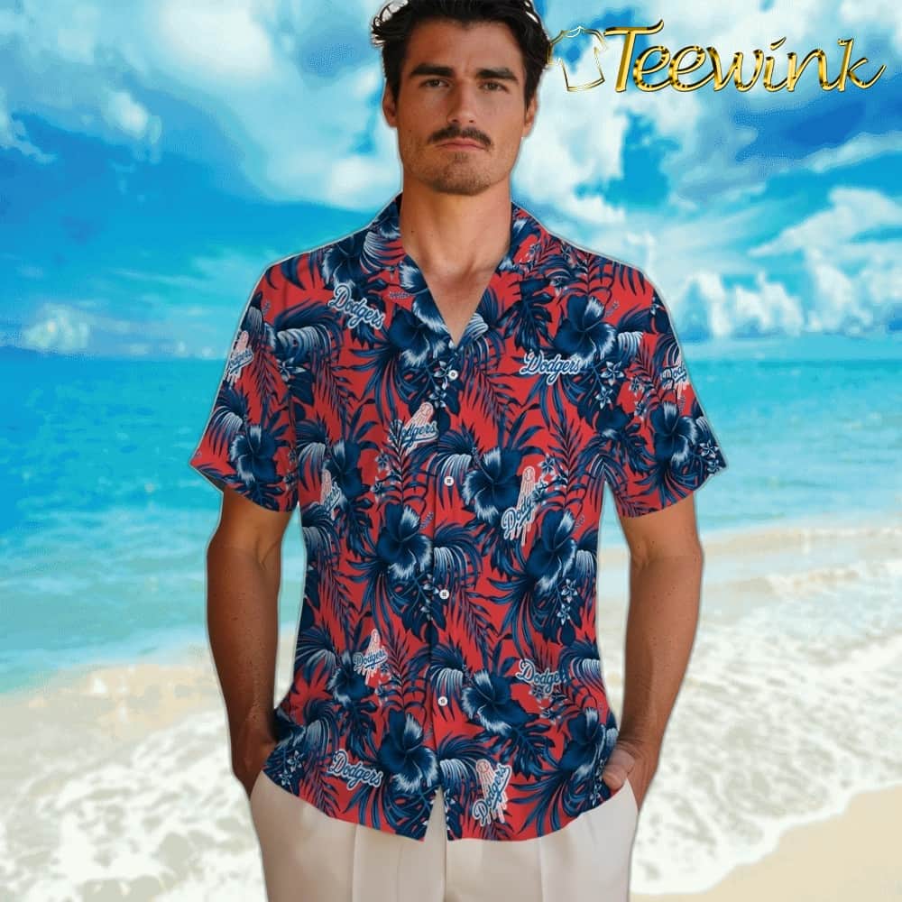 Los Angeles Dodgers Hawaiian Shirt – Hibiscus Exotic image 2 Los Angeles Dodgers Hawaiian Shirt – Hibiscus Exotic image 2
